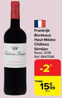 Frankrijk bordeaux haut-médoc château sénéjac rood, 2018-Rode wijnen