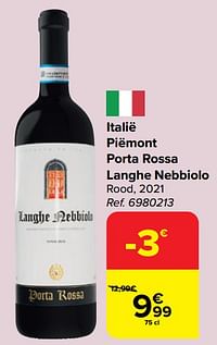 Italië piëmont porta rossa langhe nebbiolo rood, 2021-Rode wijnen