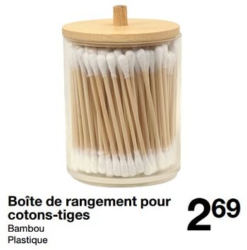 Promotions Boîte de rangement pour cotons-tiges - Produit maison - Zeeman  - Valide de 16/09/2023 à 22/09/2023 chez Zeeman