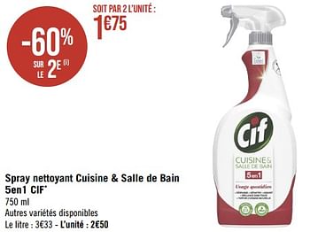 Promo Cif Spray Cuisine Et Salle De Bain chez Lidl 