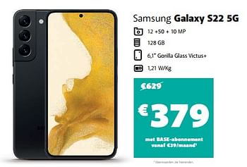 Promoties Samsung galaxy s22 5g - Samsung - Geldig van 15/09/2023 tot 01/10/2023 bij Base