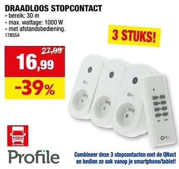 Promoties Draadloos stopcontact - Profile - Geldig van 13/09/2023 tot 24/09/2023 bij Hubo