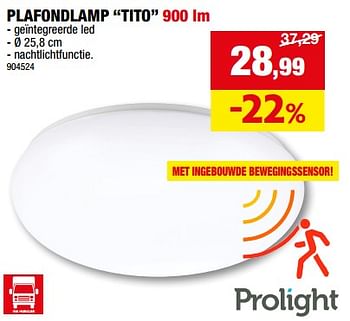 Promoties Plafondlamp tito - Prolight - Geldig van 13/09/2023 tot 24/09/2023 bij Hubo