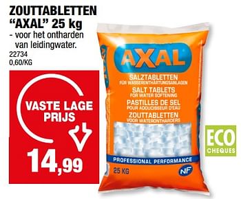 Promoties Zouttabletten axal - Axal - Geldig van 13/09/2023 tot 24/09/2023 bij Hubo
