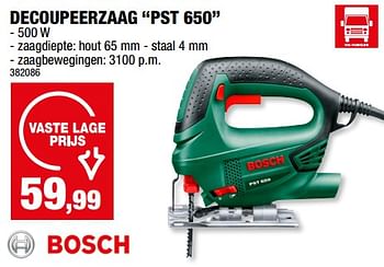 Promoties Bosch decoupeerzaag pst 650 - Bosch - Geldig van 13/09/2023 tot 24/09/2023 bij Hubo