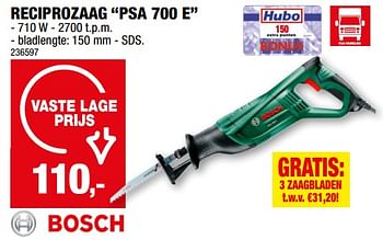 Promoties Bosch reciprozaag psa 700 e - Bosch - Geldig van 13/09/2023 tot 24/09/2023 bij Hubo