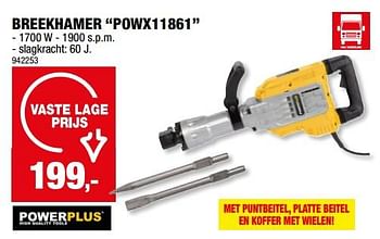Promoties Powerplus breekhamer powx11861 - Powerplus - Geldig van 13/09/2023 tot 24/09/2023 bij Hubo