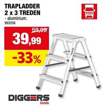 Promoties Trapladder 2 x 3 treden - Diggers - Geldig van 13/09/2023 tot 24/09/2023 bij Hubo