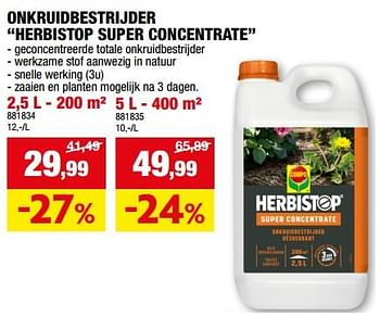 Promoties Onkruidbestrijder herbistop super concentrate - Compo - Geldig van 13/09/2023 tot 24/09/2023 bij Hubo