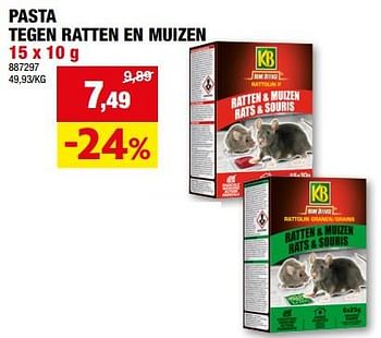 Promoties Pasta tegen ratten en muizen - KB - Geldig van 13/09/2023 tot 24/09/2023 bij Hubo