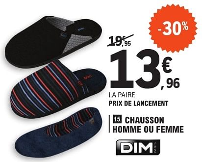 Dim Chausson homme ou femme En promotion chez E.Leclerc