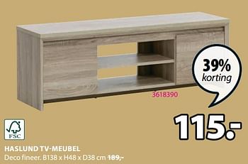 Promoties Haslund tv-meubel - Huismerk - Jysk - Geldig van 11/09/2023 tot 15/10/2023 bij Jysk