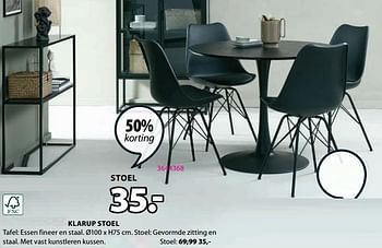 Promoties Klarup stoel - Huismerk - Jysk - Geldig van 11/09/2023 tot 15/10/2023 bij Jysk