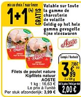 Promoties Filets de poulet nature kipfilets natuur aoste - Aoste - Geldig van 19/09/2023 tot 25/09/2023 bij Cora