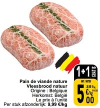 Pain de viande nature vleesbrood natuur-Huismerk - Cora