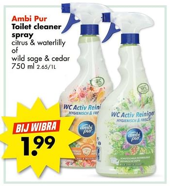 Promoties Ambi pur toilet cleaner spray - Ambi Pur - Geldig van 11/09/2023 tot 24/09/2023 bij Wibra