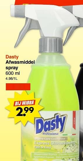 Promoties Dasty afwasmiddel spray - Dasty - Geldig van 11/09/2023 tot 24/09/2023 bij Wibra
