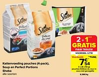 Promoties Kattenvoeding pouches délices du jour in saus met gevogelte - Sheba - Geldig van 20/09/2023 tot 26/09/2023 bij Carrefour