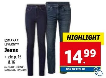 Promoties Jeans - Esmara - Geldig van 20/09/2023 tot 26/09/2023 bij Lidl