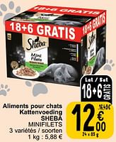 Promoties Aliments pour chats kattenvoeding sheba minifilets - Sheba - Geldig van 19/09/2023 tot 25/09/2023 bij Cora