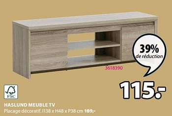 Promotions Haslund meuble tv - Produit Maison - Jysk - Valide de 11/09/2023 à 15/10/2023 chez Jysk