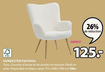 Promotions Hundested fauteuil - Produit Maison - Jysk - Valide de 11/09/2023 à 15/10/2023 chez Jysk
