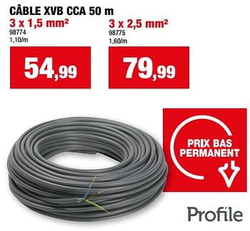 Promotions Câble xvb cca - Profile - Valide de 13/09/2023 à 24/09/2023 chez Hubo