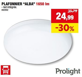 Promotions Plafonnier alba - Prolight - Valide de 13/09/2023 à 24/09/2023 chez Hubo