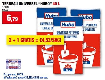 Promotions Terreau universel hubo - Produit maison - Hubo  - Valide de 13/09/2023 à 24/09/2023 chez Hubo