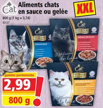 Promotions Aliments chats en sauce ou gelée - Cat Bonbon - Valide de 20/09/2023 à 26/09/2023 chez Norma