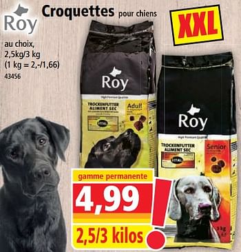 Promotions Croquettes pour chiens - Roy - Valide de 20/09/2023 à 26/09/2023 chez Norma