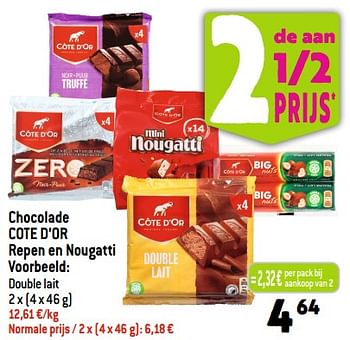 Promoties Chocolade cote d’or - Cote D'Or - Geldig van 20/09/2023 tot 26/09/2023 bij Smatch