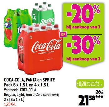 Promoties Coca-cola regular, light, zero of zero cafeïnevrij - Coca Cola - Geldig van 20/09/2023 tot 26/09/2023 bij Smatch