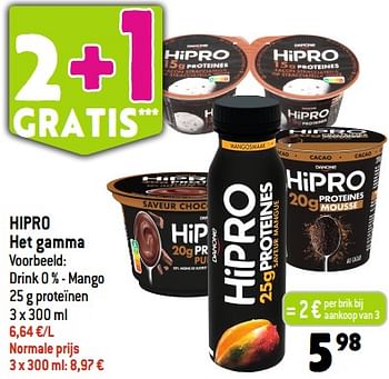 Promoties Hipro drink 0 % - mango - Danone - Geldig van 20/09/2023 tot 26/09/2023 bij Smatch