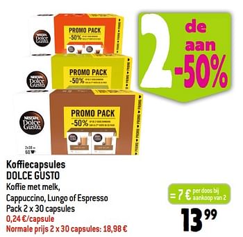 Promoties Koffiecapsules dolce gusto - Nescafe - Geldig van 20/09/2023 tot 26/09/2023 bij Smatch