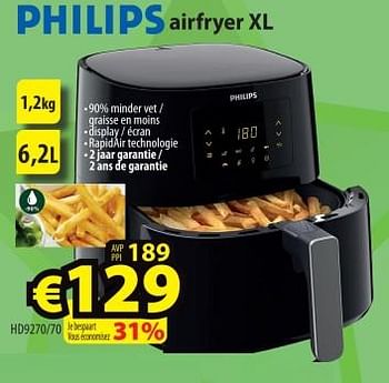 Promotions Philips airfryer xl hd9270-70 - Philips - Valide de 21/09/2023 à 04/10/2023 chez ElectroStock