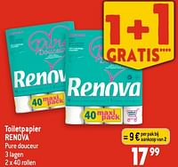Promoties Toiletpapier renova - Renova - Geldig van 20/09/2023 tot 26/09/2023 bij Smatch