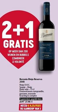 Beronia rioja reserva 2018-Rode wijnen