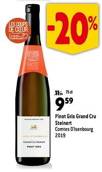 Pinot gris grand cru steinert comtes d`isenbourg 2019-Witte wijnen