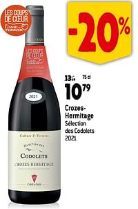 Crozeshermitage sélection des codolets 2021-Rode wijnen