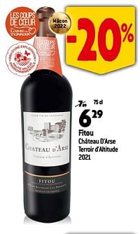 Fitou château d`arse terroir d`altitude 2021-Rode wijnen