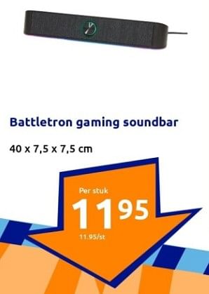 Promoties Battletron gaming soundbar - Battletron - Geldig van 20/09/2023 tot 26/09/2023 bij Action