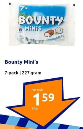 Promoties Bounty mini`s - Bounty - Geldig van 20/09/2023 tot 26/09/2023 bij Action