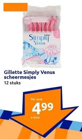 Promoties Gillette simply venus scheermesjes - Gillette - Geldig van 20/09/2023 tot 26/09/2023 bij Action