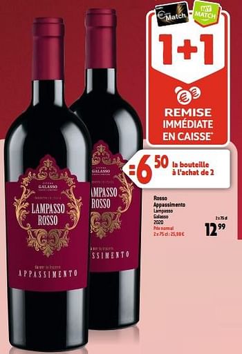 Promotions Rosso appassimento lampasso galasso - Vins rouges - Valide de 20/09/2023 à 26/09/2023 chez Match