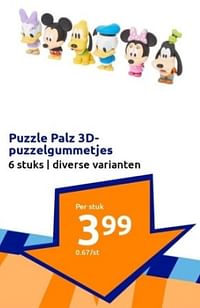 Puzzle palz 3d- puzzelgummetjes-Huismerk - Action