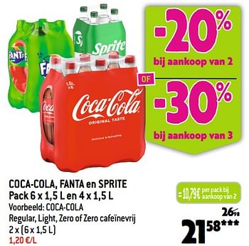 Promoties Coca-cola regular, light, zero of zero cafeïnevrij - Coca Cola - Geldig van 20/09/2023 tot 26/09/2023 bij Louis Delhaize