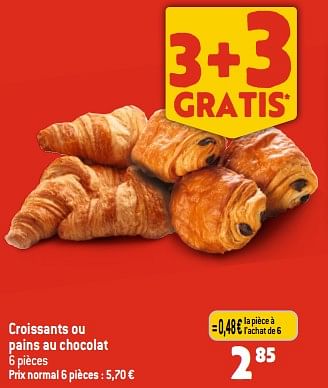 Promotions Croissants ou pains au chocolat - Produit Maison - Louis Delhaize - Valide de 20/09/2023 à 26/09/2023 chez Louis Delhaize