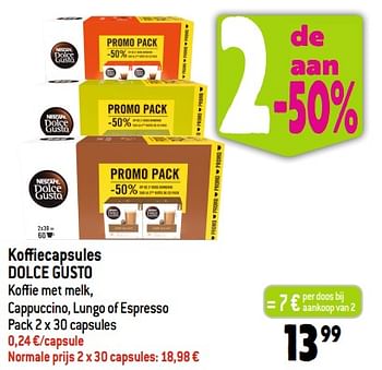 Promoties Koffiecapsules dolce gusto - Nescafe - Geldig van 20/09/2023 tot 26/09/2023 bij Louis Delhaize
