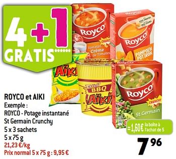 Promotions Royco - potage instantané st germain crunchy - Royco - Valide de 20/09/2023 à 26/09/2023 chez Louis Delhaize
